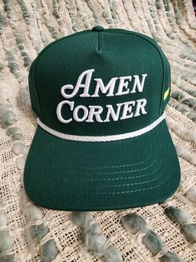 2026 Masters Green "Amen Corner" Embroidered  Hat with White Rope
